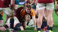 Tate McDermott celebrates try score 2/8/2025