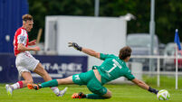 Mason Melia misses a chance on goal 3/8/2025